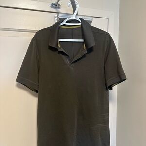 Lululemon Men's Cotton Polo Shirt - Olive Green